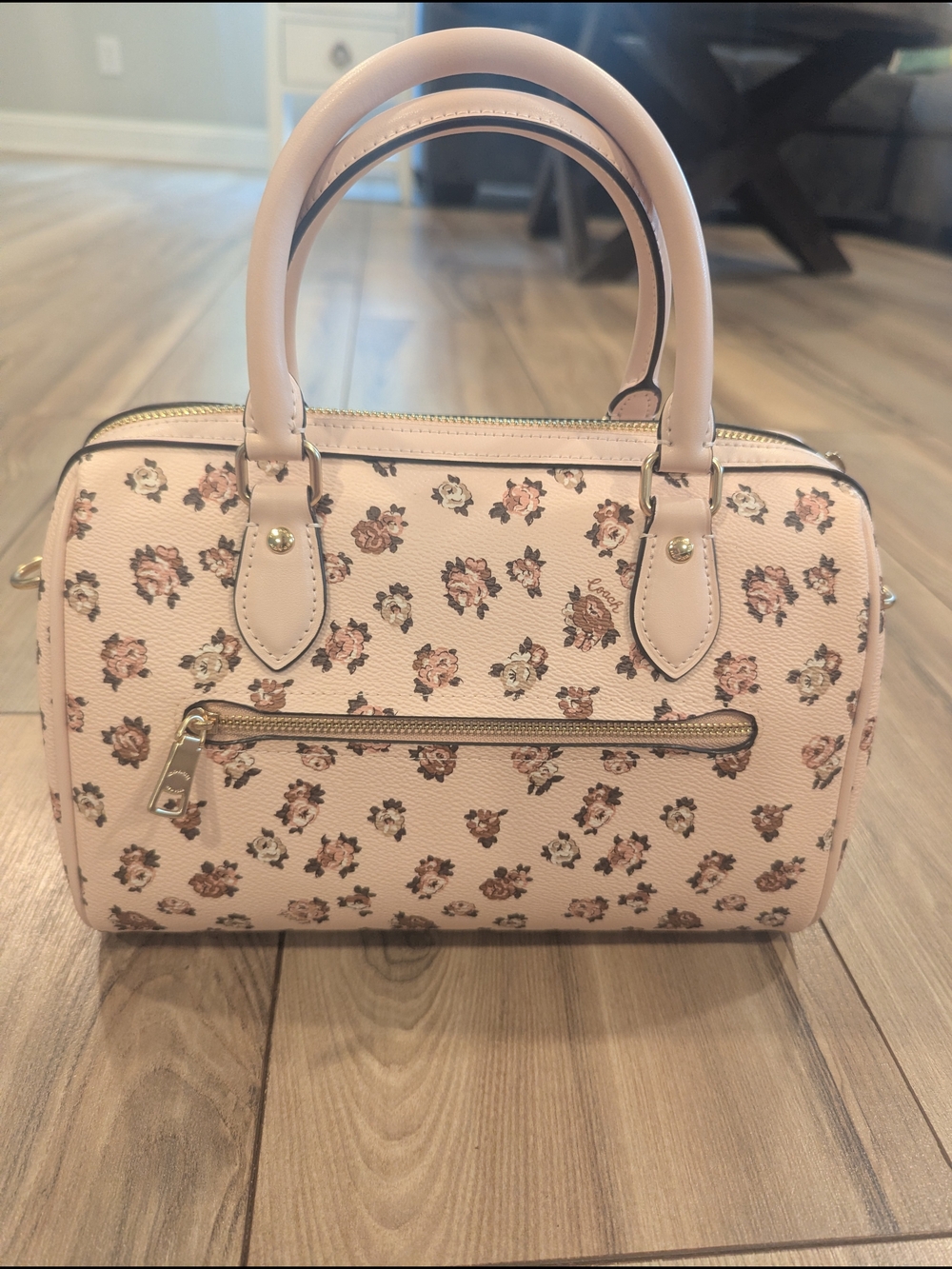 Coach Blush Pink Floral Mini Satchel with Gold Hardware - Picture 2 of 9